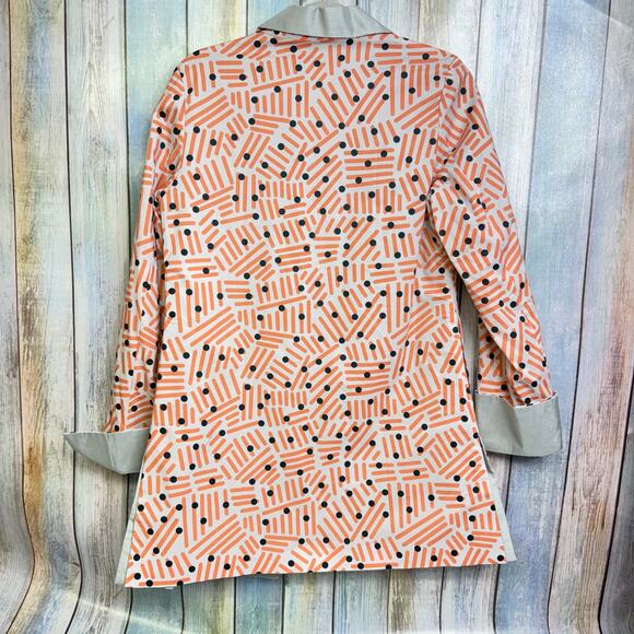 Grace Chuang Jacket Small Cotton Animal Print NEW Art To Wear Grey Orange - Picture 9 of 11